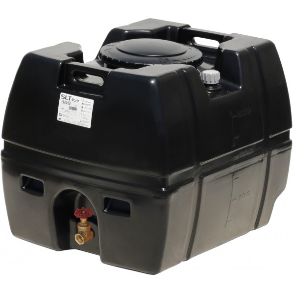 ※法人専用品※スイコー スーパーローリータンク 300L(フタ含む)直後ばらいスリースバルブ40A付 黒いこと SLT-300 BK+SV40A 1点