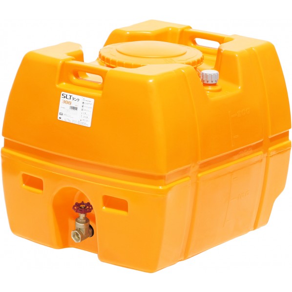 ※法人専用品※スイコー スーパーローリータンク 300L(フタ含む)直付けスリースバルブ25A付 オレンジ SLT-300 OR+SV25A 1点