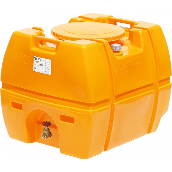 ※法人専用品※スイコー スーパーローリータンク 400L(フタ含む)直後ばらいスリースバルブ25A付 オレンジ色 SLT-400 OR+SV25A 1点