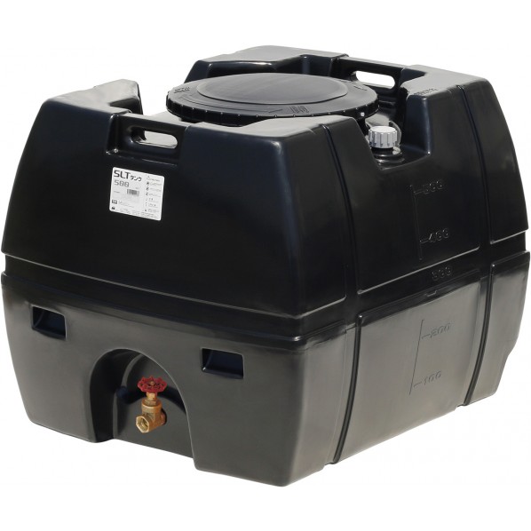 ※法人専用品※スイコー スーパーローリータンク 500L(フタ含む)直後ばらいスリースバルブ25A付 黒いこと SLT-500 BK+SV25A 1点
