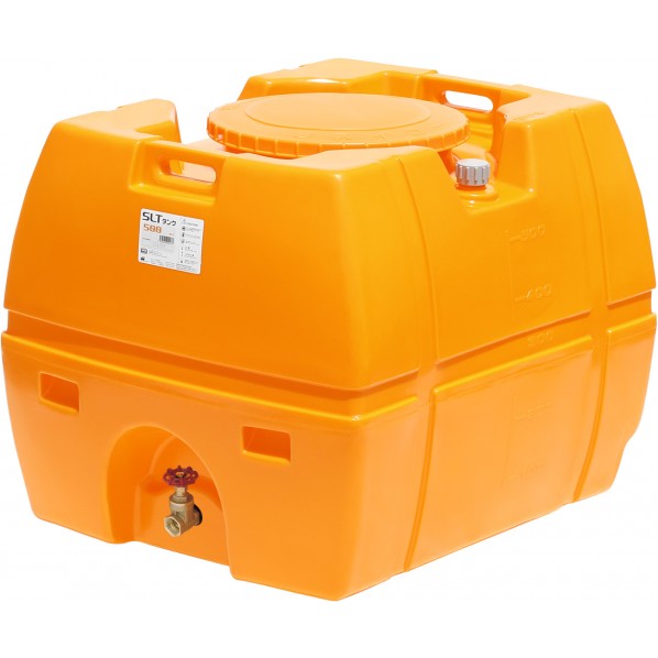 ※法人専用品※スイコー スーパーローリータンク 500L(フタ含む)直付けスリースバルブ50A付 オレンジ SLT-500 OR+SV50A 1点