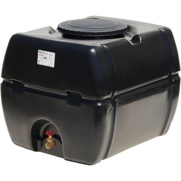※法人専用品※スイコー スーパーローリータンク 600L(フタ含む)直付けスリースバルブ50A付 ブラック SLT-600 BK+SV50A 1点
