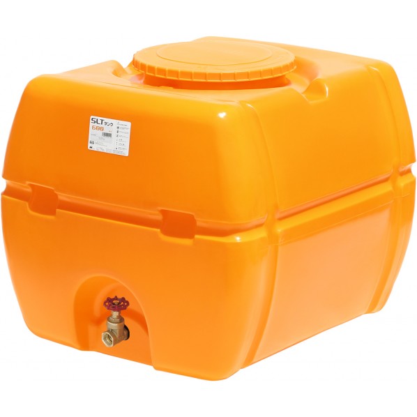 ※法人専用品※スイコー スーパーローリータンク 600L(フタ含む)直後ばらいスリースバルブ50A付 オレンジ色 SLT-600 OR+SV50A 1点
