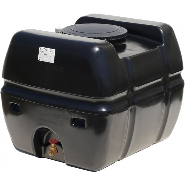 ※法人専用品※スイコー スーパーローリータンク 800L(フタ含む)直付けスリースバルブ50A付 ブラック SLT-800 BK+SV50A 1点
