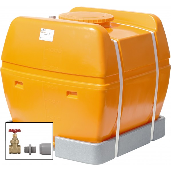 ※法人専用品※スイコー スカット1000(フタ含む)ドレンバルブセット(25A)付 オレンジ色 SKT-1000+VALVE-SET25A 1点