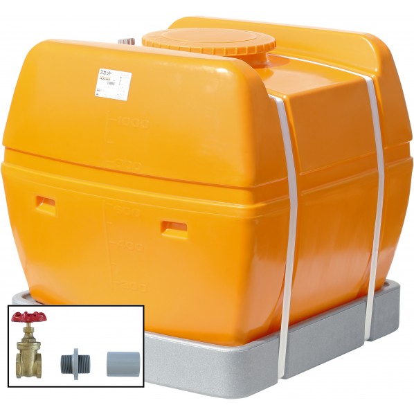 ※法人専用品※スイコー スカット1000(フタ含む)ドレンバルブセット(40A)付 オレンジ色 SKT-1000+VALVE-SET40A 1点