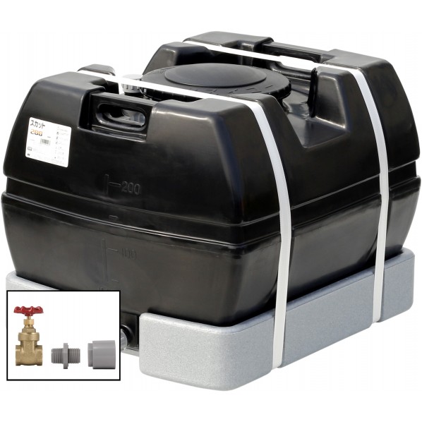 ※法人専用品※スイコー スカット200(フタ含む)ドレンバルブセット(25A)付 ブラック SKT-200 BK+VALVE-SET25A 1点｜DIY FACTORY ONLINE SHOP