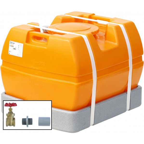 ※法人専用品※スイコー スカット200(フタ含む)ドレンバルブセット(40A)付 オレンジ色 SKT-200+VALVE-SET40A 1点