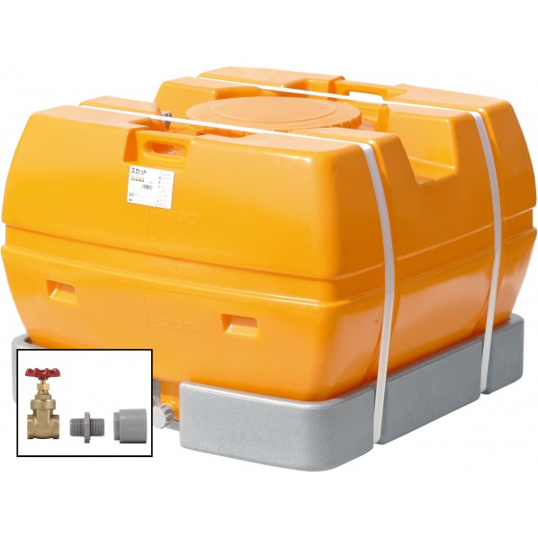 ※法人専用品※スイコー スカット600(フタ含む)ドレンバルブセット(25A)付 オレンジ SKT-600+VALVE-SET25A 1点｜DIY FACTORY ONLINE SHOP