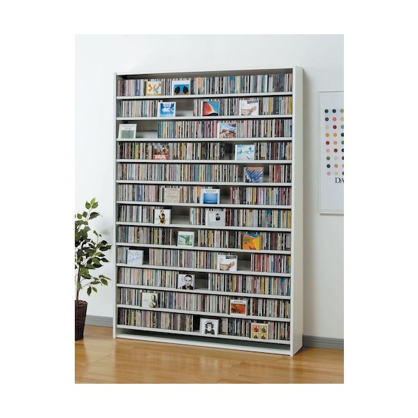 ※法人専用品※オークス CDストッカー 139×26.5×197.5cm ホワイト CS1668-W 1個|DIY FACTORY ONLINE SHOP