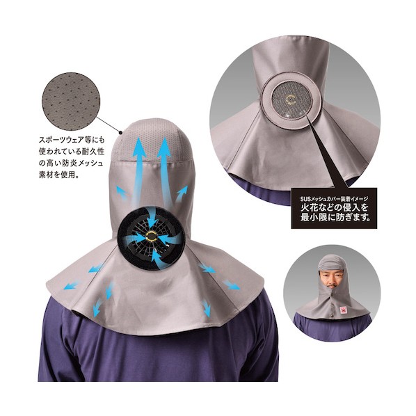 愛好者付防炎溶接帽（SUSメッシュ取りまかなう付） MD1006FAN 1点
