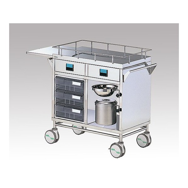 アズワン 医薬用包帯取り替えっこ車 750×450×880粍 0-4596-01