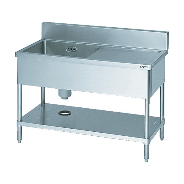 ※法人専用品※ 一槽水切付シンク1200×600×800左側水切り(ホース付) BSM1126L 0|DIY FACTORY ONLINE SHOP