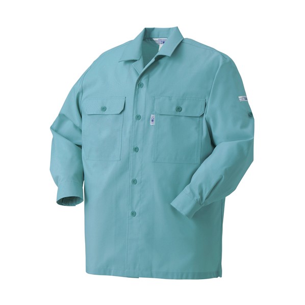 クロダルマ 長袖開衿シャツ パウダーブルー L パウダーブルー 2545-80-L 1着