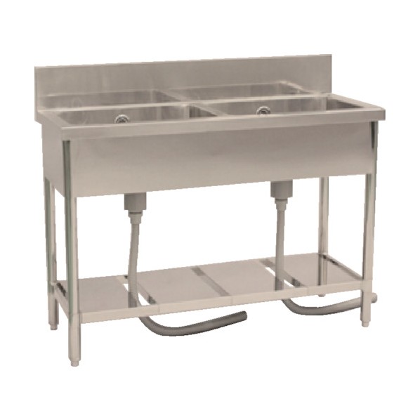 ※法人専用品※クラフトワーク ステンレス(SUS304)二槽シンク 2S-156 5-20-19 W1500×D600×H850 5-1-517 1点|DIY FACTORY ONLINE SHOP