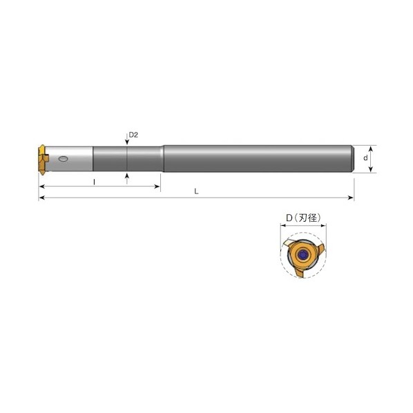 ※法人専用品※ バーチカルMT用 超硬ツールホルダー 16dx195L CRC1618L48R 1点|DIY FACTORY ONLINE SHOP