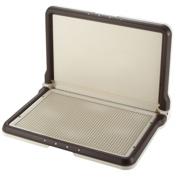 しつけ用ステップL型トレー 62×44×44cm ダークブラウン 1個