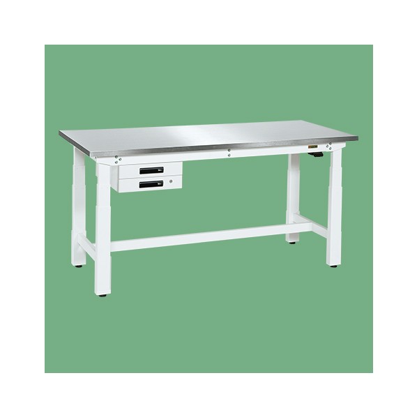 電動昇降作業台(重量タイプ/耐荷重250kg/ステンレスカブセ天板/H630～1280/引出付) DKN-189BSUW 1台
