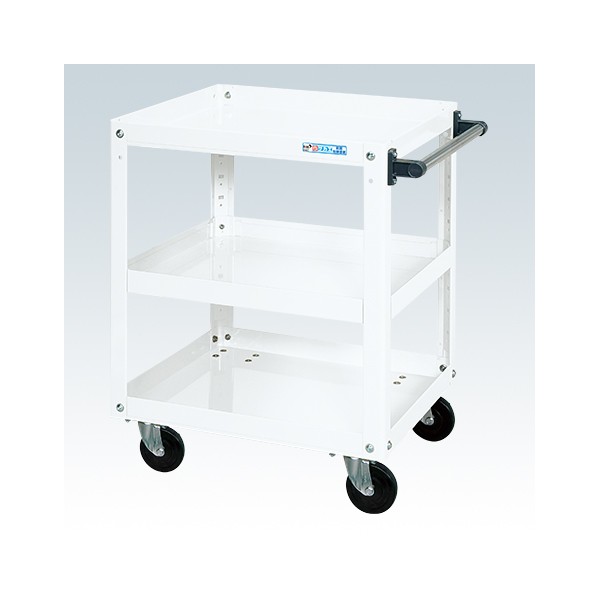 スーパーワゴン(ゴム車/H740/3段/プレート式キャスター) SAP-60743RW 1台|DIY FACTORY ONLINE SHOP