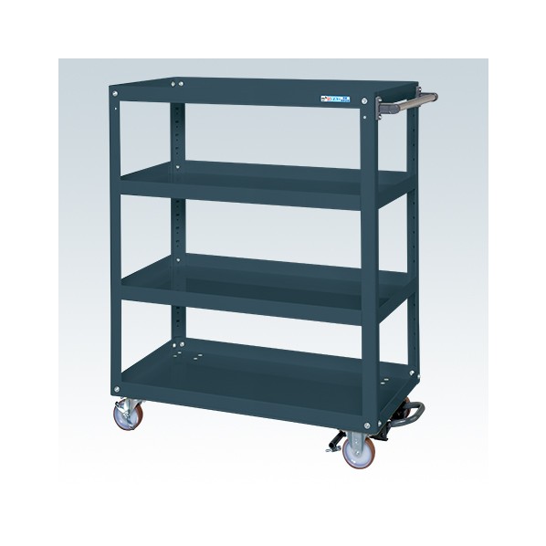 百貨店手押し車(ナイロンウレタン車/H1150/4段/一皿式キャスター/フットブレーキ付) SAP-90114BRNUD 1台