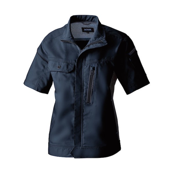 桑和 3018-01 半袖ブルゾン ネイビー SS ネイビー 3018-01-1-SS 1着