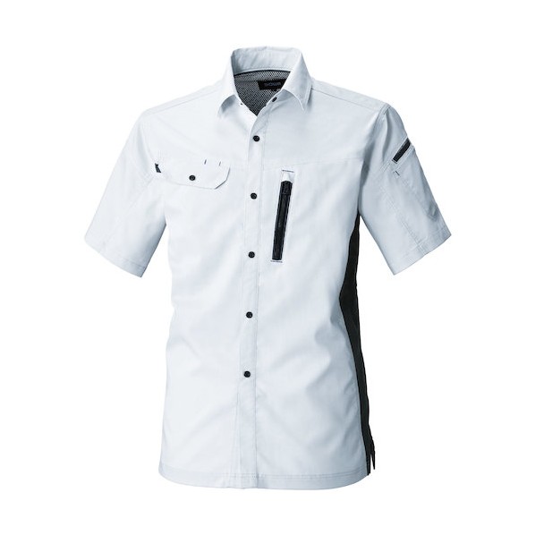 桑和 3018-03 半袖シャツ シルバーグレー L シルバーグレー 3018-03-22-L 1着