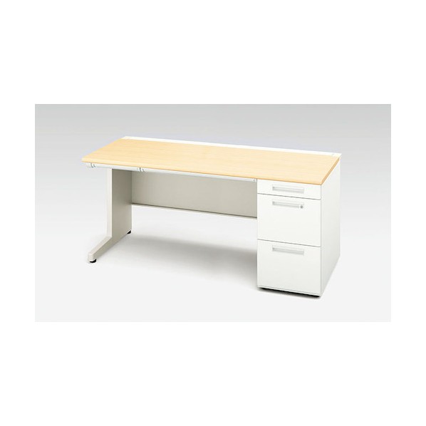 ※法人専用品※ナイキ 片袖デスク 天板:シルクウッド/本体:クリアーホワイト XEHH168G-WS 1台|DIY FACTORY ONLINE SHOP