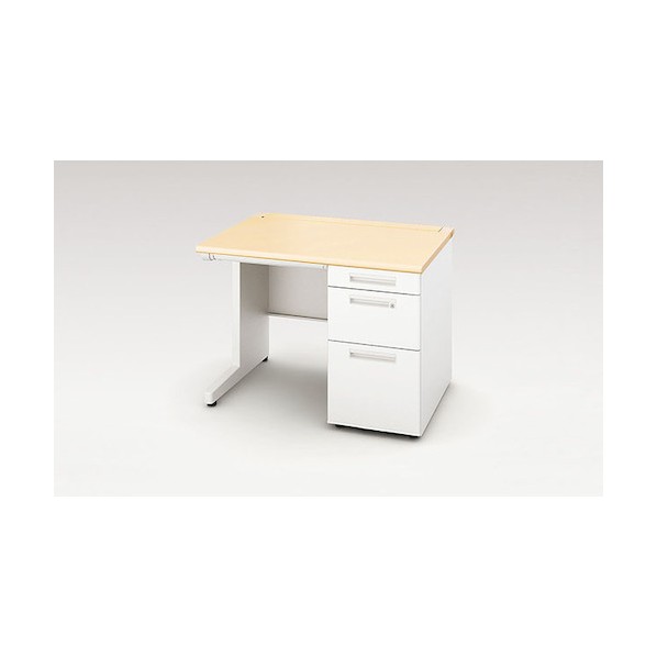 ※法人専用品※ナイキ 片袖デスク XEHH型/天板:シルクウッド 本体:クリアーホワイト/W1000&times;D800&times;H720 XEHH108B-WS 1台｜DIY FACTORY ONLINE SHOP