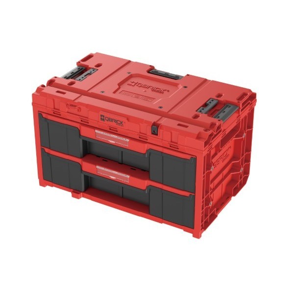 QBRICK キューブリック 超耐久性引き出し式2段ツールボックス レッド 5901238259749 1個