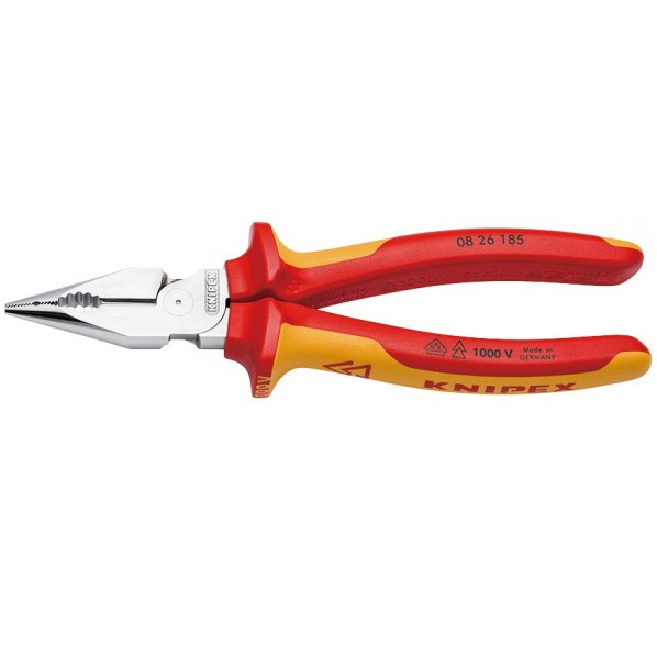 クニペックス 絶縁ニードルノーズペンチ 1000V サイズ185×85×30mm 外装あり 0826-185SB 1丁 6,068円