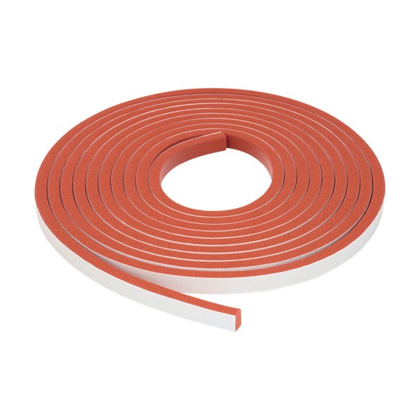 シリコンスポンジ角紐 3&times;50 50m巻 両面テープ付 ベンガラ(アカ) 107-8631501 50M｜DIY FACTORY ONLINE SHOP