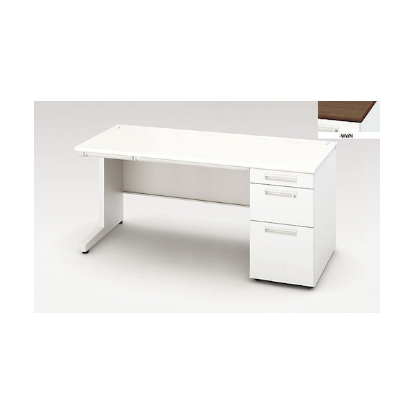 ※法人専用品※ナイキ 片袖デスク 天板:ダークウォールナット/本体:クリアーホワイト XEHH168B-WWN 1台|DIY FACTORY ONLINE SHOP