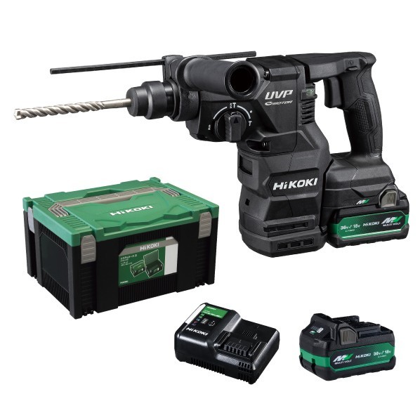 HiKOKI(ハイコーキ) 36V ロータリーハンマードリル フルセット(電池2個)【2604HK】 ストロングブラック DH3628DA(2XPBZ) 1台