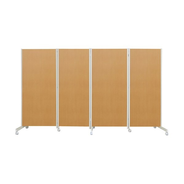 ※法人専用品※日本住器工業 折り畳みパーテーション 高さ145cm 4連 ナチュラル OTP-145(4)NT 1点｜DIY FACTORY ONLINE SHOP