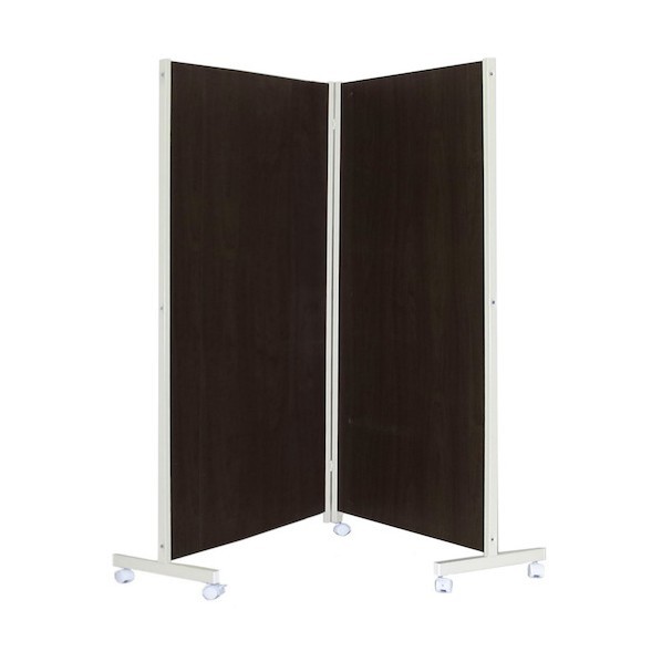 ※法人専用品※日本住器工業 折り畳みパーテーション 高さ180cm 2連 ブラウン OTP-180(2)BR 1点｜DIY FACTORY ONLINE SHOP