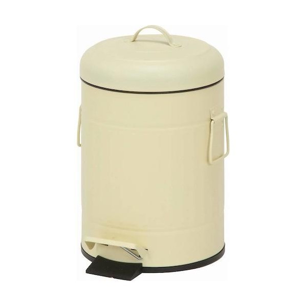 スチール ラウンドペダルペール 5L アイボリ- 34738 1点