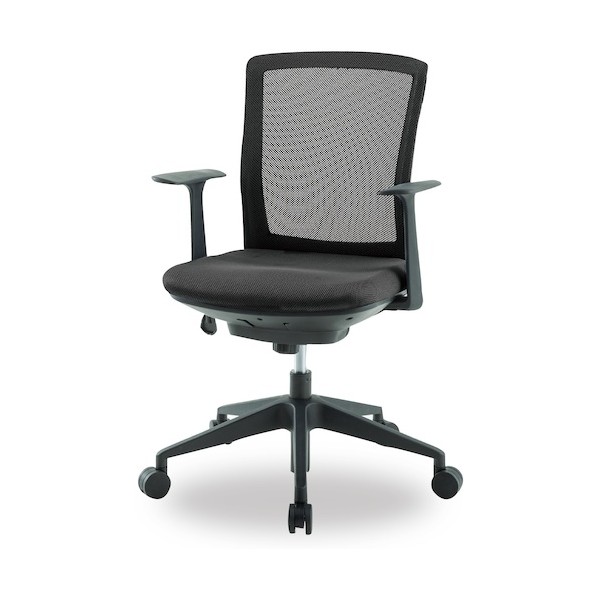 花ショウブチトセ オフィスチェアシンフォートOBP手合い肘付 黒いこと SFN-46M1-M-OBP