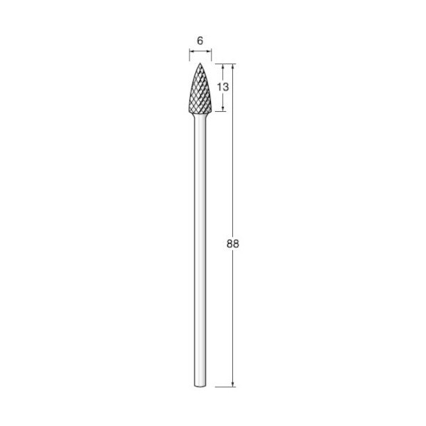 アルゴフアイルジャパン ロングシャフト超硬カッタークロスカツト Φ6X13 Φ6．0軸L88 CC964 1本