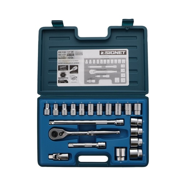 シグネット ソケットレンチセット 1/2DR 13720 20本組