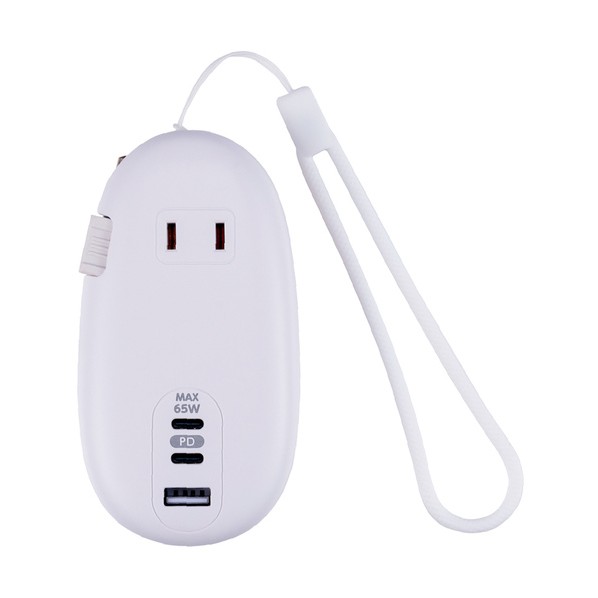 モバイルUSB-ACタップ PD対応 65W/白 白 JYU-ACU012W 1個