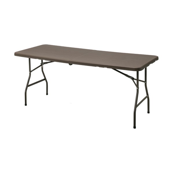 タカショー イージーキャリー ダイニングテーブル ラタン調 ブラウン 約幅180cm×奥行76cm×高さ73cm ECF-T01BR
