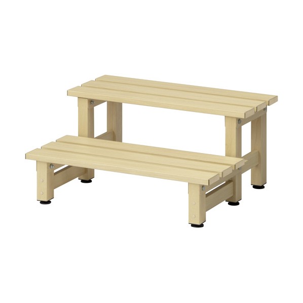 タカショー 美WOODデッキ 2段ステップ 約幅70cm×奥行58cm×高さ33cm ミルキーウッド BEW-2SMW 1台