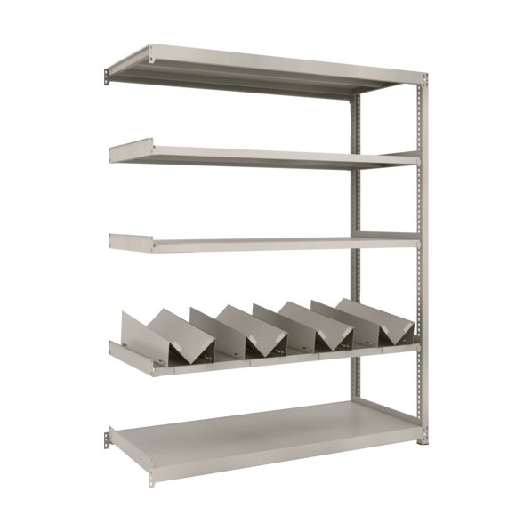 トラスコ M2型軽中量棚 缶受X4付 連結 1460&times;600&times;H1800 M2-6565-KU4B 1点｜DIY FACTORY ONLINE SHOP