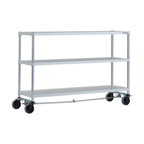 トラスコ(TRUSCO) フェニックスラック 3段 U車輪4輪S付 抗菌粉体塗装 1500×450 W色 PER-3543-U125-B4-W 1点