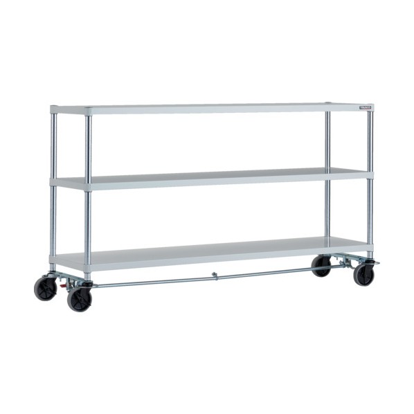 ※法人専用品※トラスコ フェニックスラック 3段 U車輪4輪S付 抗菌粉体塗装 1800×450 W色 PER-3643-U125-B4-W 1点|DIY FACTORY ONLINE SHOP