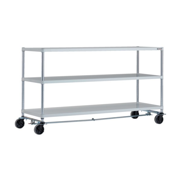 トラスコ(TRUSCO) フェニックスラック 3段 U車輪4輪S付 抗菌粉体塗装 1800×600 W色 PER-3663-U125-B4-W 1点