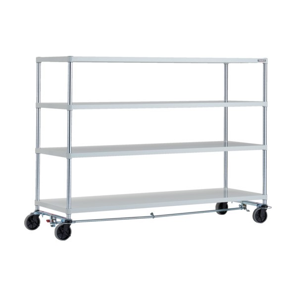 ※法人専用品※トラスコ フェニックスラック 4段 U車輪4輪S付 抗菌粉体塗装 1800×600 W色 PER-4664-U125-B4-W 1点|DIY FACTORY ONLINE SHOP