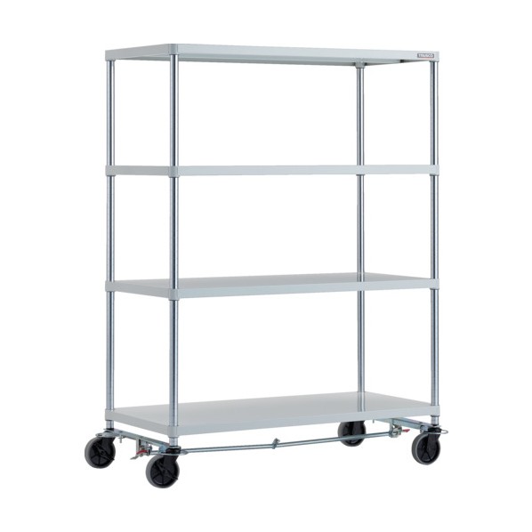 トラスコ(TRUSCO) フェニックスラック 4段 U車輪4輪S付 抗菌粉体塗装 1200×600 W色 PER-5464-U125-B4-W 1点