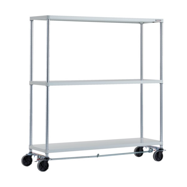 トラスコ(TRUSCO) フェニックスラック 3段 U車輪4輪S付 抗菌粉体塗装 1500×450 W色 PER-5543-U125-B4-W 1点