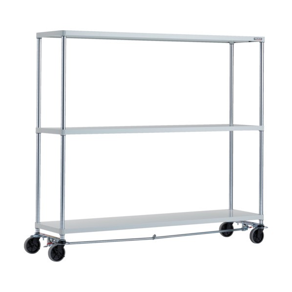 トラスコ(TRUSCO) フェニックスラック 3段 U車輪4輪S付 抗菌粉体塗装 1800×450 W色 PER-5643-U125-B4-W 1点